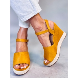 Amarillo Sandalias de cuña FD-5M14 Amarillo 4