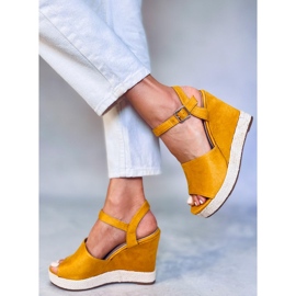 Amarillo Sandalias de cuña FD-5M14 Amarillo 5