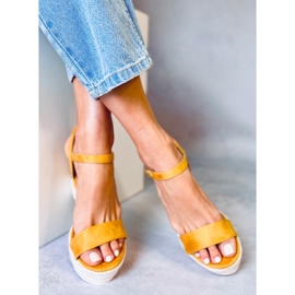 Sandalias de cuña amarillas JS-2952 Yellow amarillo 5
