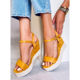 Sandalias de cuña amarillas JS-2952 Yellow amarillo 7