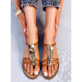Sandalias de mujer camel N-101 Camel marrón 5