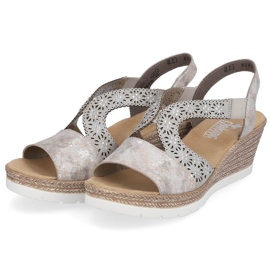 Cómodas sandalias de mujer sin cordones con elástico Rieker 61916-91 multicolor 6