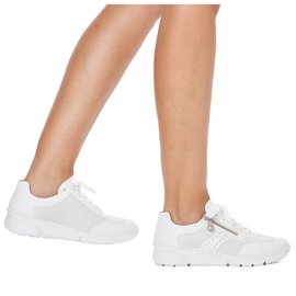 Deportivas mujer cómodas blancas Rieker M0100-80 blanco 12