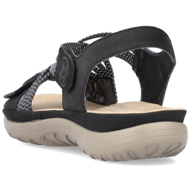 Sandalias mujer cómodas negras con velcro Rieker 64889-00 negro 9
