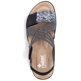 Sandalias mujer cómodas negras con velcro Rieker 64889-00 negro 10