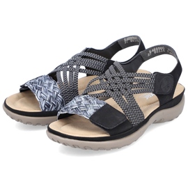 Sandalias mujer cómodas negras con velcro Rieker 64889-00 negro 12