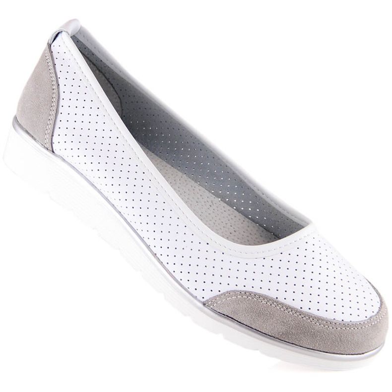 Bailarinas mujer piel calada blanca Filippo DP4524 blanco 2
