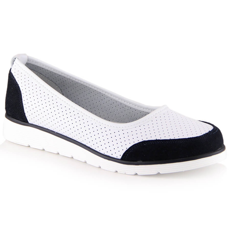 Bailarinas mujer piel calada blanca Filippo DP4524 blanco 2