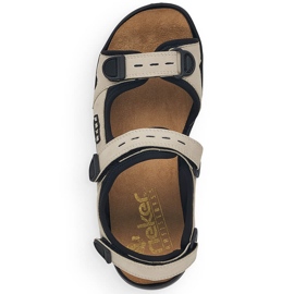Cómodas sandalias deportivas mujer con velcro beige Rieker 64582-60 8