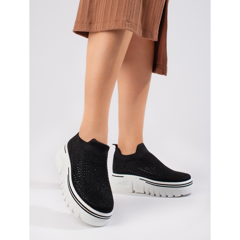 Deportivas negras de textil con suela gruesa de T.Sokolski negro 2