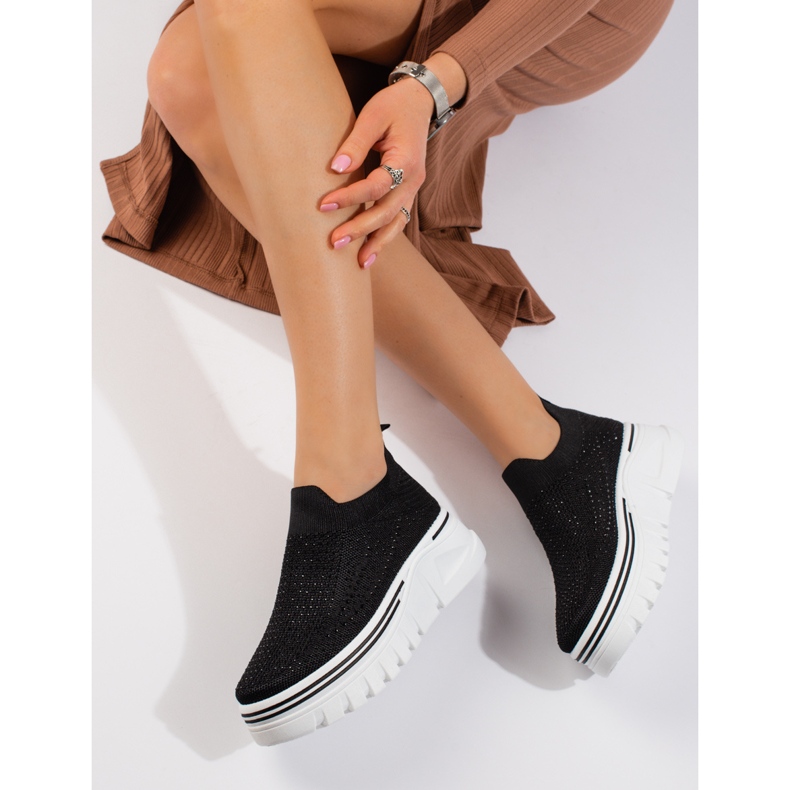 Deportivas negras de textil con suela gruesa de T.Sokolski negro 1