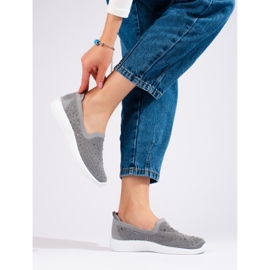 Zapatos sin cordones en tela gris con tachuelas de T.Sokolski 3