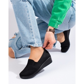 Deportivas negras de textil con cuña de T.Sokolski negro 2