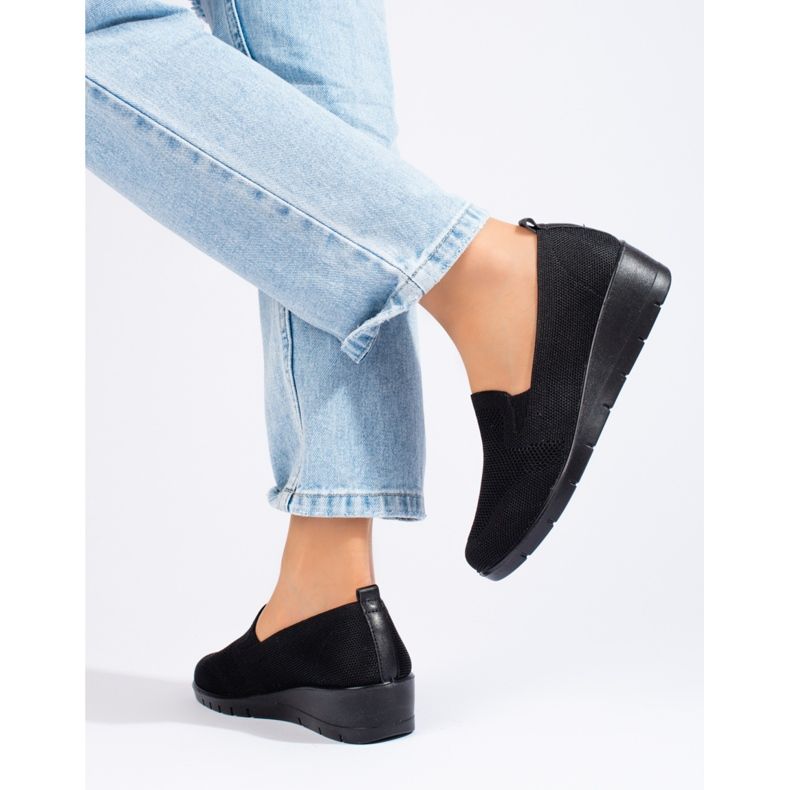 Deportivas negras de textil con cuña de T.Sokolski negro 1