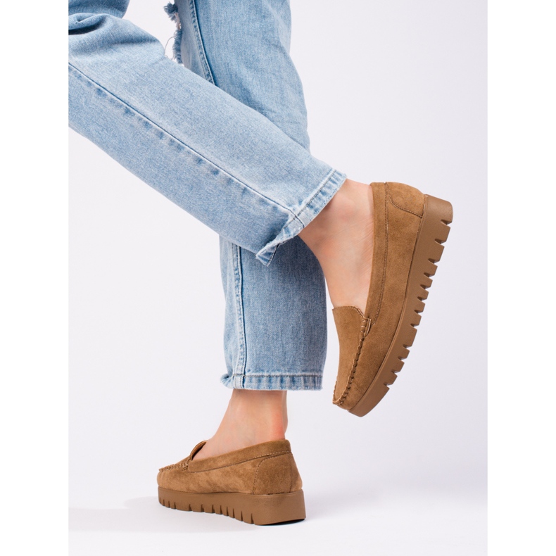 W. Potocki Mocasines sin cordones en ante beige con suela gruesa de Potocki 2 W. Potocki Mocasines sin cordones en ante beige con suela gruesa de Potocki 2