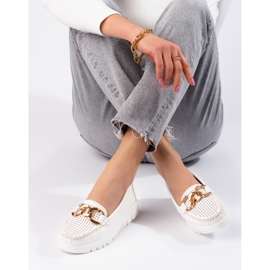 W. Potocki Mocasines en una suela gruesa con una cadena Potocki blanco 2 W. Potocki Mocasines en una suela gruesa con una cadena Potocki blanco 2