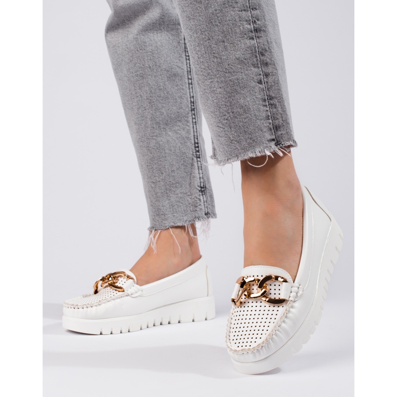 W. Potocki Mocasines en una suela gruesa con una cadena Potocki blanco 1 W. Potocki Mocasines en una suela gruesa con una cadena Potocki blanco 1