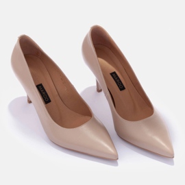 Marco Shoes Tacones de napa beige 5