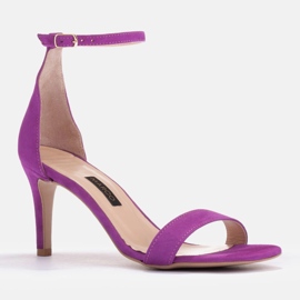 Marco Shoes Elegantes sandalias fabricadas en ante natural violeta 2