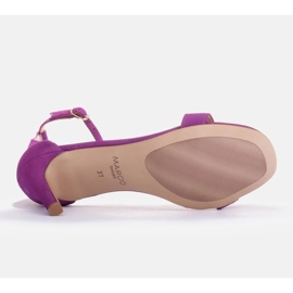 Marco Shoes Elegantes sandalias fabricadas en ante natural violeta 3