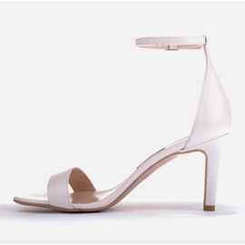 Marco Shoes Sandalias elegantes hechas de cuero blanco 2