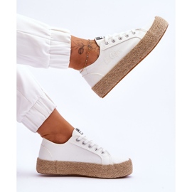 Zapatillas de deporte trenzadas de moda Lee Cooper LCW-23-31-1796L Blanco 8