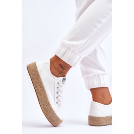 Zapatillas de deporte trenzadas de moda Lee Cooper LCW-23-31-1796L Blanco 6