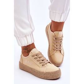 Zapatillas trenzadas de moda Lee Cooper LCW-23-31-1795L Beige 4