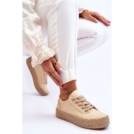 Zapatillas trenzadas de moda Lee Cooper LCW-23-31-1795L Beige 7