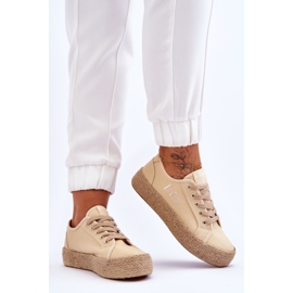 Zapatillas trenzadas de moda Lee Cooper LCW-23-31-1795L Beige 6