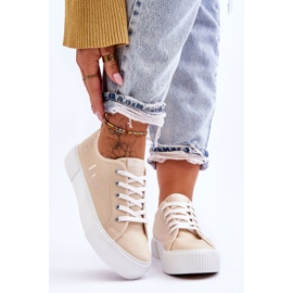 Zapatillas Cómodas En La Plataforma Lee Cooper LCW-23-31-1808L Beige 1