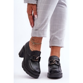 Lemar Elegantes zapatos brogue en un talón con decoración Harmell negra negro 2