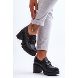Lemar Elegantes zapatos brogue en un talón con decoración Harmell negra negro 3