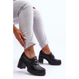 Lemar Elegantes zapatos brogue en un talón con decoración Harmell negra negro 6