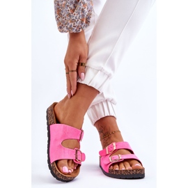 Suelas De Corcho Sin Cordones Para Mujer Cortina Rosa Neón 2