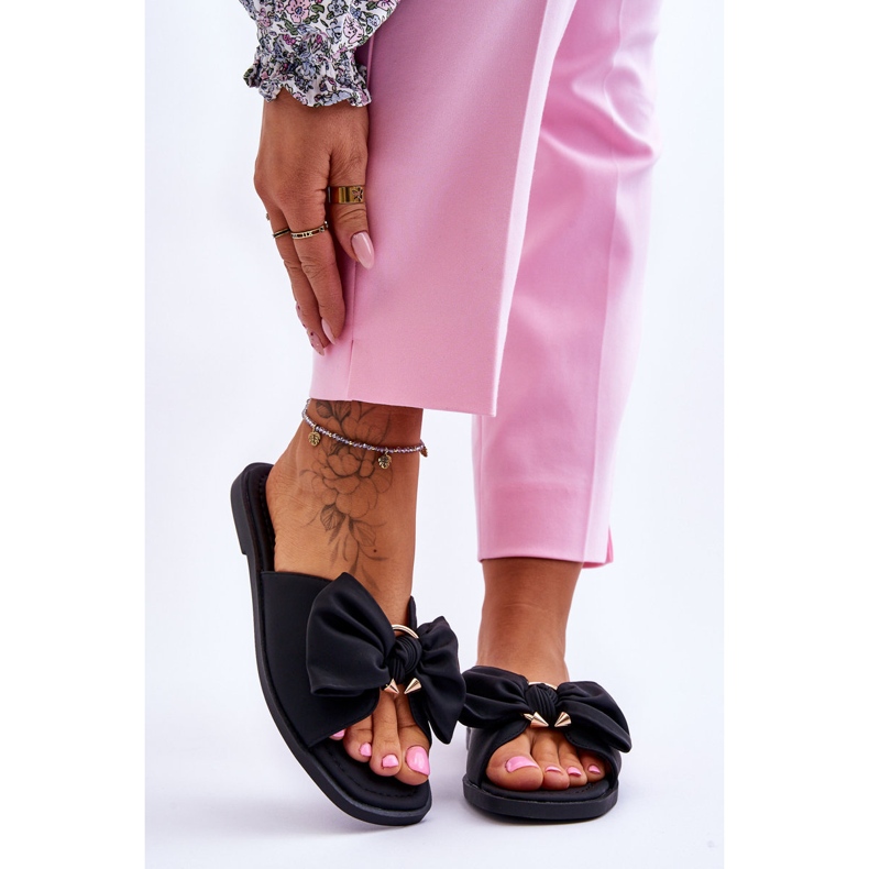 Evento Pantuflas De Mujer Con Lazo Negro Becky 1