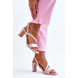 Sandalias Mujer Lacadas Con Tacón Beige Carrie 6