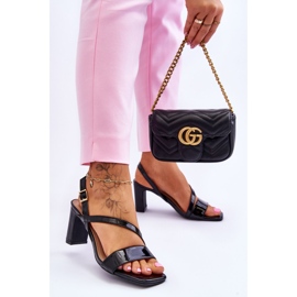Sandalias Mujer Lacadas Con Tacón Negro Carrie 3