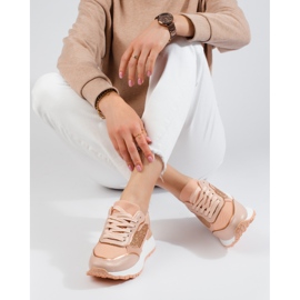 Deportivas mujer plataforma Shelovet rosa y dorado rosado 3