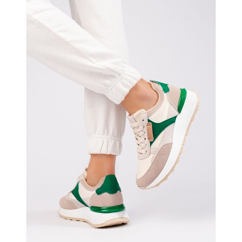 Deportivas mujer beige plataforma alta de Shelovet 1