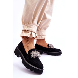 FB2 Mocasines De Mujer Con Plataforma Adornada Black Brenda negro 2