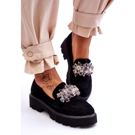 FB2 Mocasines De Mujer Con Plataforma Adornada Black Brenda negro 3