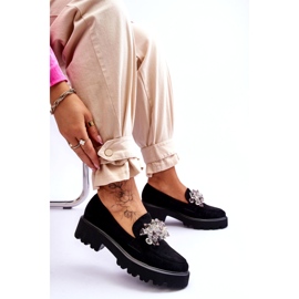 FB2 Mocasines De Mujer Con Plataforma Adornada Black Brenda negro 5