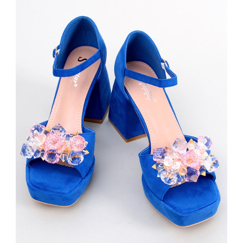 Sandalias tacón ancho con piedras Mirella Blue azul 1 Sandalias tacón ancho con piedras Mirella Blue azul 1