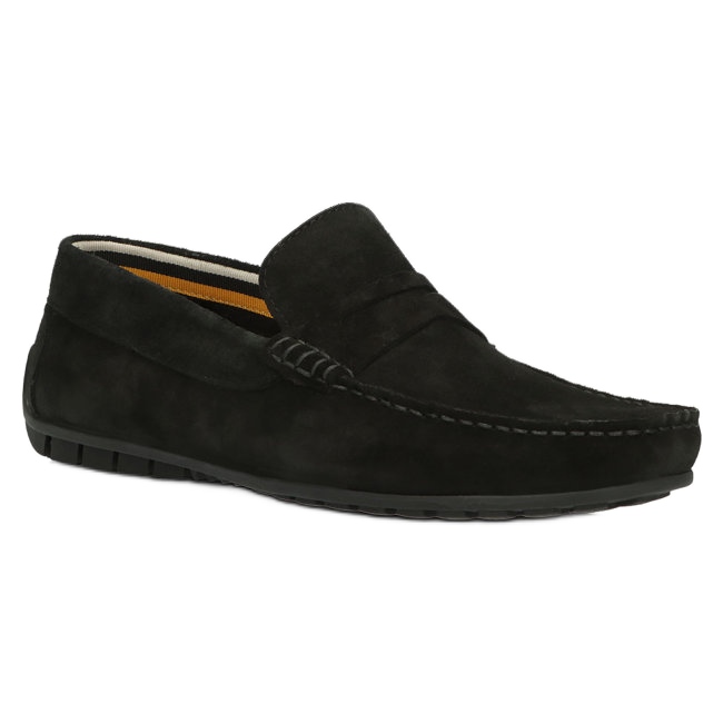 Filippo Mocasines negros para hombre, piel serraje, MP921/23, negro 8