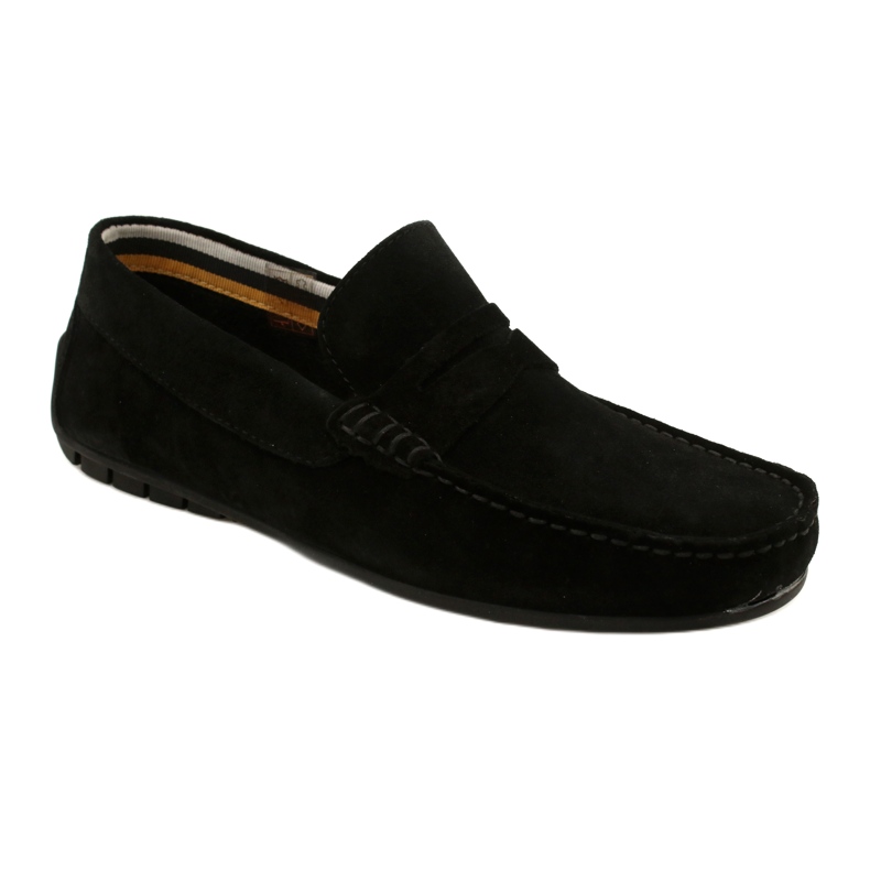 Filippo Mocasines negros para hombre, piel serraje, MP921/23, negro 1