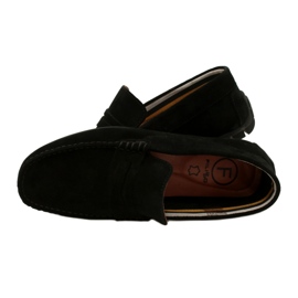 Filippo Mocasines negros para hombre, piel serraje, MP921/23, negro 5