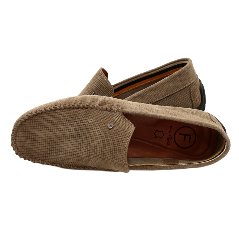 Filippo Mocasines de hombre beige, piel serraje, MP923/23 TP, beige 5
