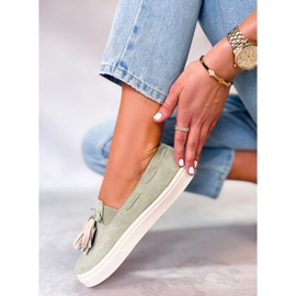 BM Salma Green zapatillas de primavera con borlas verde 5