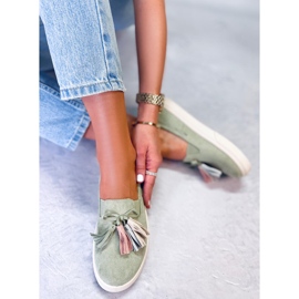 BM Salma Green zapatillas de primavera con borlas verde 3